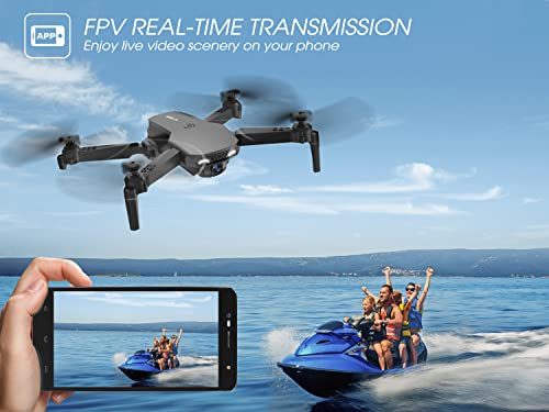 NEHEME NH525 Foldable Drones with 1080P HD Camera for Adults, RC Quadcopter WiFi FPV Live Video, Altitude Hold, Headless Mode, One Key Take Off for Kids or Beginners with 2 Batteries, Upgraded Version from NEHEME