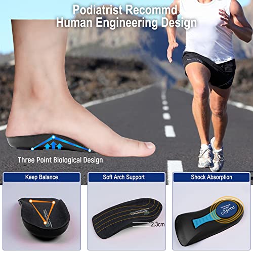 Plantar Fasciitis Relief Arch Support Shoe Inserts for Women and Men, Heel Cup for Heel Pain Relief, Achilles Tendonitis Relief and Max Anti-Shock, Heel Pads for Heel Spur Relief and Heel Lift by Correct-Position