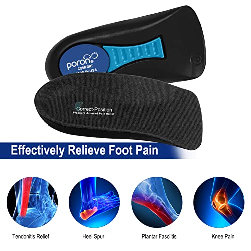 Plantar Fasciitis Relief Arch Support Shoe Inserts for Women and Men, Heel Cup for Heel Pain Relief, Achilles Tendonitis Relief and Max Anti-Shock, Heel Pads for Heel Spur Relief and Heel Lift by Correct-Position