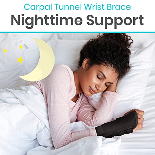 Vive Carpal Tunnel Wrist Brace (Left or Right) - Arm Compression Hand Support Splint - for Men, Women, Kids, Bowling, Tendonitis, Arthritis, Athletic Pain, Sports, Golf - Universal Adjustable Fit from Vive Health