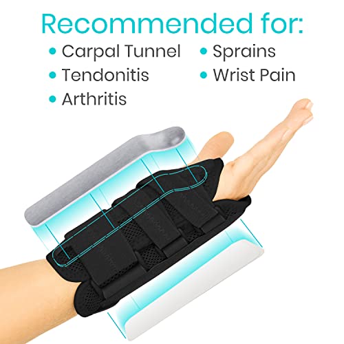 Vive Carpal Tunnel Wrist Brace (Left or Right) - Arm Compression Hand Support Splint - for Men, Women, Kids, Bowling, Tendonitis, Arthritis, Athletic Pain, Sports, Golf - Universal Adjustable Fit from Vive Health