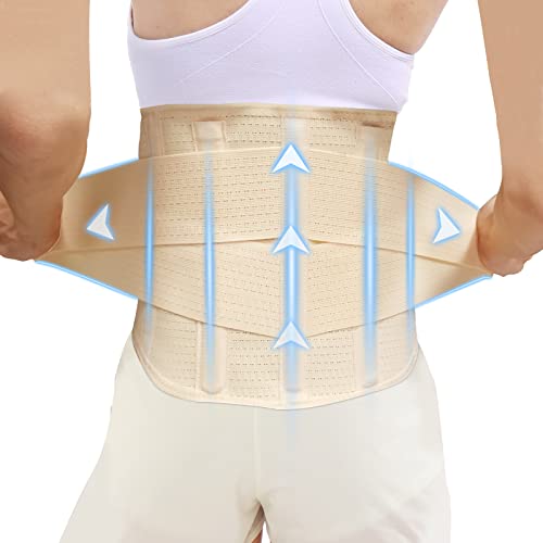 Back Brace for Men Women Lower back - Immediate Relief from Back Pain, Herniated Disc, Sciatica, Scoliosis and more! - Breathable Mesh Design with 7 Stays, - Back Support Belt for Men/Women for work , Anti-skid lumbar support belt (Large) from HKJD
