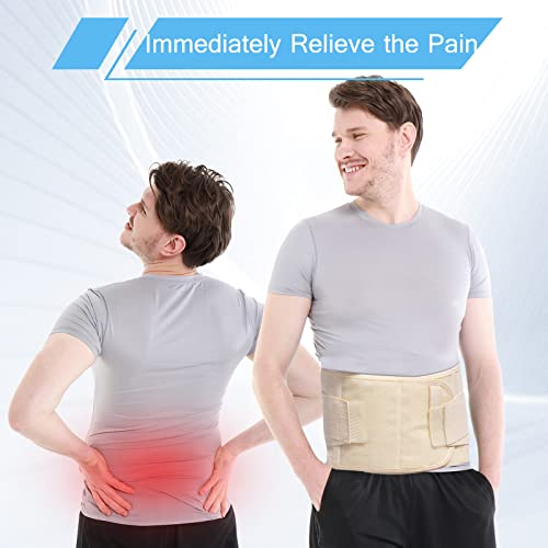 Back Brace for Men Women Lower back - Immediate Relief from Back Pain, Herniated Disc, Sciatica, Scoliosis and more! - Breathable Mesh Design with 7 Stays, - Back Support Belt for Men/Women for work , Anti-skid lumbar support belt (Large) from HKJD