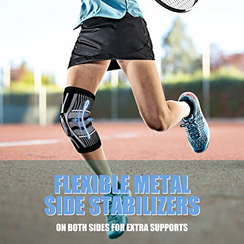 Knee Braces for Knee Pain, YOGINGO Knee Compression Sleeve with Patella Gel Pad & Side Stabilizers, Professional Knee Brace, Medical Knee Sleeve for Workout, Arthritis, Joint Recovery (M Single) by YOGINGO