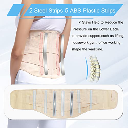 Back Brace for Men Women Lower back - Immediate Relief from Back Pain, Herniated Disc, Sciatica, Scoliosis and more! - Breathable Mesh Design with 7 Stays, - Back Support Belt for Men/Women for work , Anti-skid lumbar support belt (Large) from HKJD