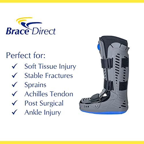 Lightweight Medical Full Shell Walking Boot with Air Pump- Tall- Orthopedic Cam Boot for Foot Pain Recovery, Sprained Ankle, Stress Fracture, Broken Foot, Achilles Tendonitis by Brace Direct by Brace Direct