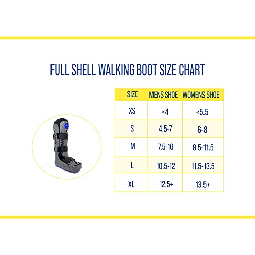 Lightweight Medical Full Shell Walking Boot with Air Pump- Tall- Orthopedic Cam Boot for Foot Pain Recovery, Sprained Ankle, Stress Fracture, Broken Foot, Achilles Tendonitis by Brace Direct by Brace Direct
