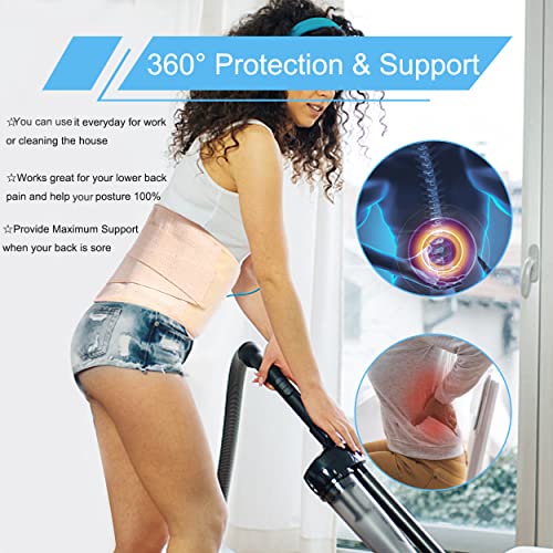 Back Brace for Men Women Lower back - Immediate Relief from Back Pain, Herniated Disc, Sciatica, Scoliosis and more! - Breathable Mesh Design with 7 Stays, - Back Support Belt for Men/Women for work , Anti-skid lumbar support belt (Large) from HKJD