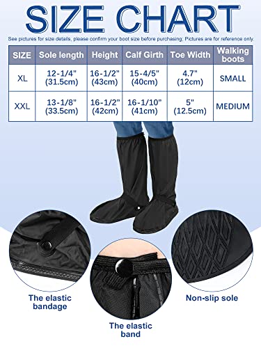 2 Pcs Walking Boot Cover for Brace Orthopedic Walker Boot Foot Cast Cover Recovery Shoes Covers for Ankle Fracture Rain Winter Boot Covers Waterproof Tall Boot Protector Reusable Accessory (M) from Janmercy