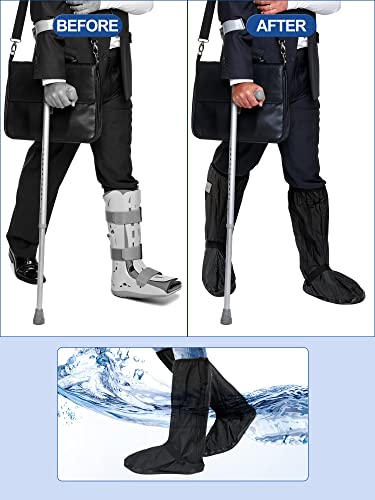 2 Pcs Walking Boot Cover for Brace Orthopedic Walker Boot Foot Cast Cover Recovery Shoes Covers for Ankle Fracture Rain Winter Boot Covers Waterproof Tall Boot Protector Reusable Accessory (M) from Janmercy