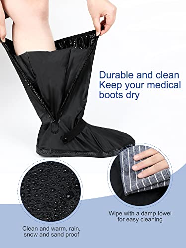 2 Pcs Walking Boot Cover for Brace Orthopedic Walker Boot Foot Cast Cover Recovery Shoes Covers for Ankle Fracture Rain Winter Boot Covers Waterproof Tall Boot Protector Reusable Accessory (M) from Janmercy