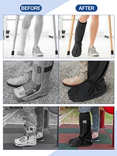 2 Pcs Walking Boot Cover for Brace Orthopedic Walker Boot Foot Cast Cover Recovery Shoes Covers for Ankle Fracture Rain Winter Boot Covers Waterproof Tall Boot Protector Reusable Accessory (M) from Janmercy