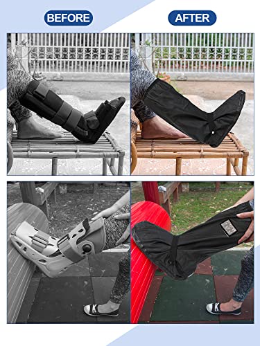 2 Pcs Walking Boot Cover for Brace Orthopedic Walker Boot Foot Cast Cover Recovery Shoes Covers for Ankle Fracture Rain Winter Boot Covers Waterproof Tall Boot Protector Reusable Accessory (M) from Janmercy