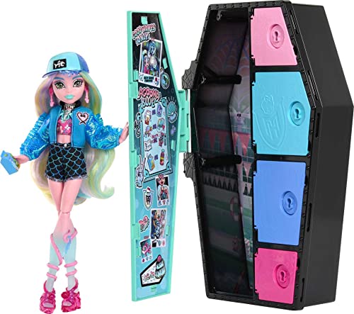 Monster High Doll and Fashion Set, Lagoona Blue with Dress-Up Locker and 19+ Accessories, Skulltimate Secrets from Mattel