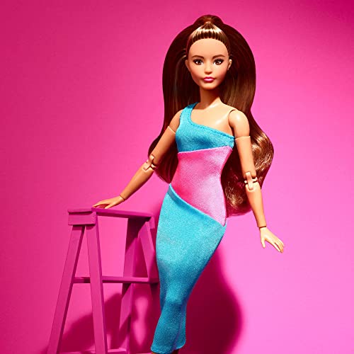 Barbie Looks Doll, Brunette, Color Block One-Shoulder Midi Dress, Style and Pose, Fashion Collectibles, Barbie Signature Looks by Mattel