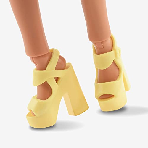 Barbie Looks Doll, Brunette, Color Block One-Shoulder Midi Dress, Style and Pose, Fashion Collectibles, Barbie Signature Looks by Mattel