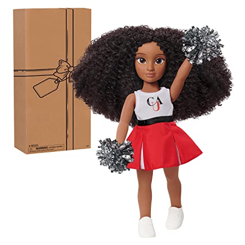 Just Play HBCyoU Clark Cheer Captain Alyssa 18-inch Doll & Accessories, Curly Hair, Medium Brown Skin Tone, Designed and Developed by Purpose Toys by Just Play