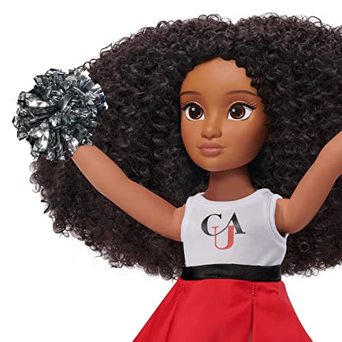 Just Play HBCyoU Clark Cheer Captain Alyssa 18-inch Doll & Accessories, Curly Hair, Medium Brown Skin Tone, Designed and Developed by Purpose Toys by Just Play