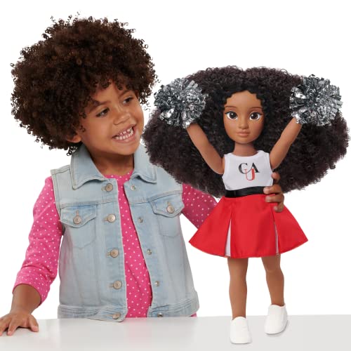 Just Play HBCyoU Clark Cheer Captain Alyssa 18-inch Doll & Accessories, Curly Hair, Medium Brown Skin Tone, Designed and Developed by Purpose Toys by Just Play