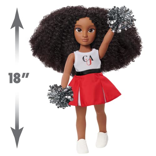 Just Play HBCyoU Clark Cheer Captain Alyssa 18-inch Doll & Accessories, Curly Hair, Medium Brown Skin Tone, Designed and Developed by Purpose Toys by Just Play