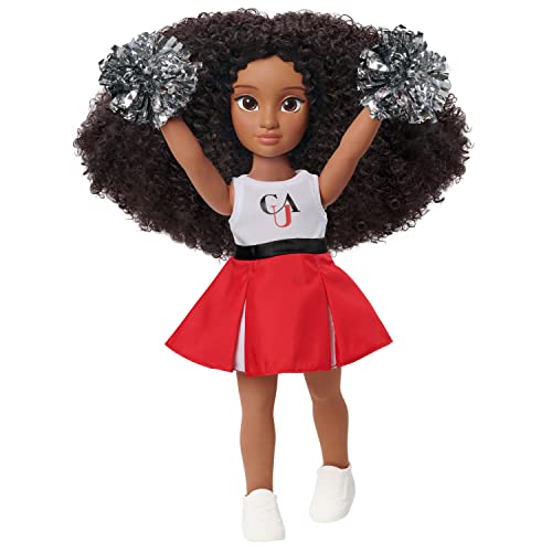Just Play HBCyoU Clark Cheer Captain Alyssa 18-inch Doll & Accessories, Curly Hair, Medium Brown Skin Tone, Designed and Developed by Purpose Toys by Just Play