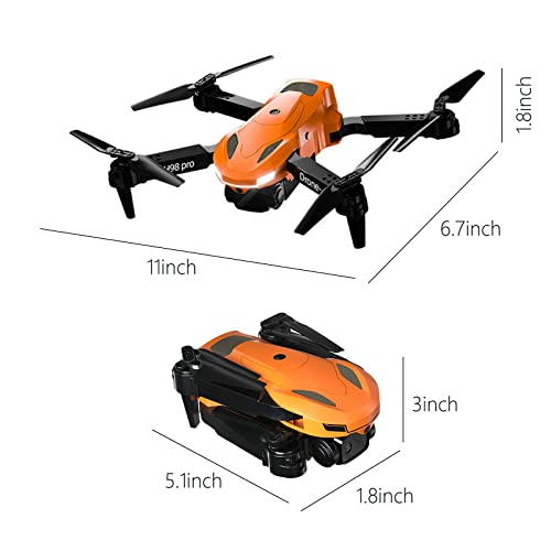 Drone With Foldable Arms, 1080P Dual HD Fpv Camera Optical Fl-ow Localization Remote Control Toys Gifts For Boys Girls With Altitude Hold Headless Mode One Key Start Speed For Boys by GBSELL