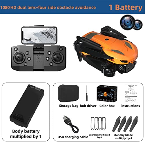 Drone With Foldable Arms, 1080P Dual HD Fpv Camera Optical Fl-ow Localization Remote Control Toys Gifts For Boys Girls With Altitude Hold Headless Mode One Key Start Speed For Boys by GBSELL
