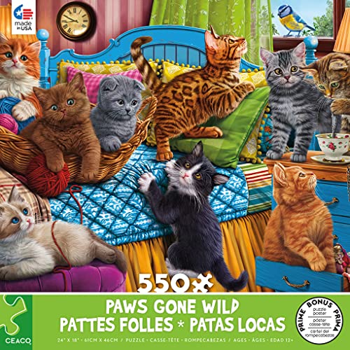 Ceaco - Paws Gone Wild Collection - Cute Kittens - 550 Piece Jigsaw Puzzle by Ceaco