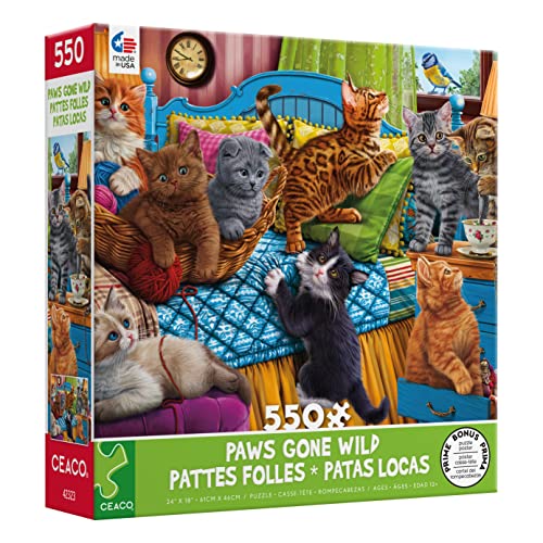 Ceaco - Paws Gone Wild Collection - Cute Kittens - 550 Piece Jigsaw Puzzle by Ceaco