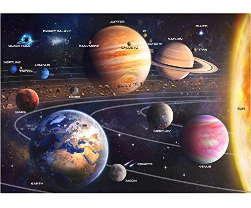 Solar System Space Puzzle for Adults, 1000 Piece Jigsaw Puzzle & Bonus Space Fact Poster by A2PLAY, Premium Materials, 27.5 x 19.7 in from A2PLAY