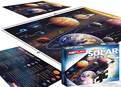 Solar System Space Puzzle for Adults, 1000 Piece Jigsaw Puzzle & Bonus Space Fact Poster by A2PLAY, Premium Materials, 27.5 x 19.7 in from A2PLAY