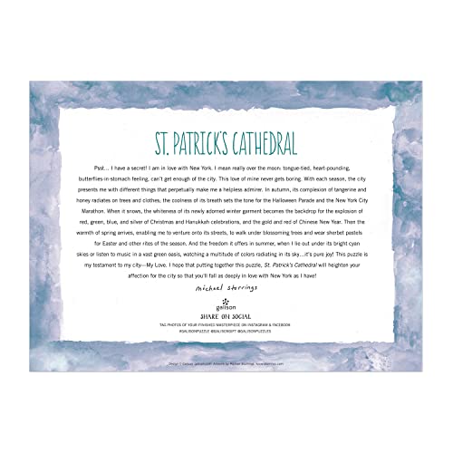 Michael Storrings St. Patrickâs Cathedral Puzzle, 1000 Pieces, 27â x 20â â Difficult Jigsaw Puzzle with Stunning Artwork â Thick, Sturdy Pieces, Challenging Family Activity by Galison