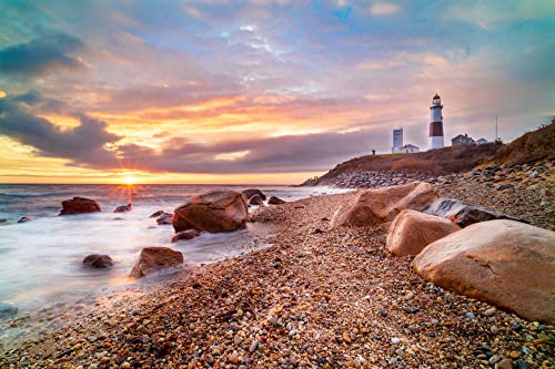 Montauk Lighthouse Puzzle Jigsaw Puzzles 1000 Pieces for Adults Scenic National Parks Ocean Landscape Beach Puzzles an Educational and Fun Game for Elders Children Family and Friends from Corinthian Design & Concepts Inc