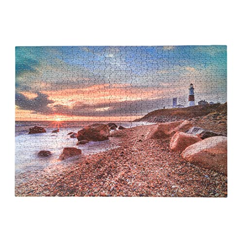 Montauk Lighthouse Puzzle Jigsaw Puzzles 1000 Pieces for Adults Scenic National Parks Ocean Landscape Beach Puzzles an Educational and Fun Game for Elders Children Family and Friends from Corinthian Design & Concepts Inc