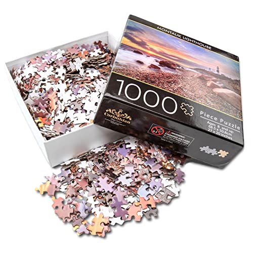 Montauk Lighthouse Puzzle Jigsaw Puzzles 1000 Pieces for Adults Scenic National Parks Ocean Landscape Beach Puzzles an Educational and Fun Game for Elders Children Family and Friends from Corinthian Design & Concepts Inc