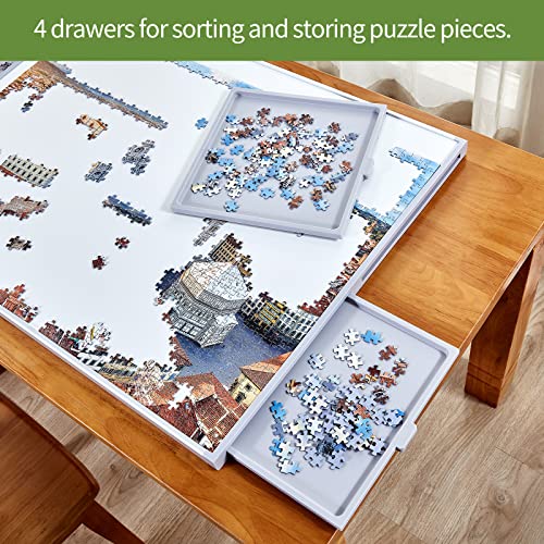 Non-Wood Jigsaw Puzzle Board with Drawers, Portable Puzzle Table for Adults, Puzzle Tray, Large Size: 35Ã26 Inch Work Surface, 4 Drawers, Lightweight Design from IndustryClassics