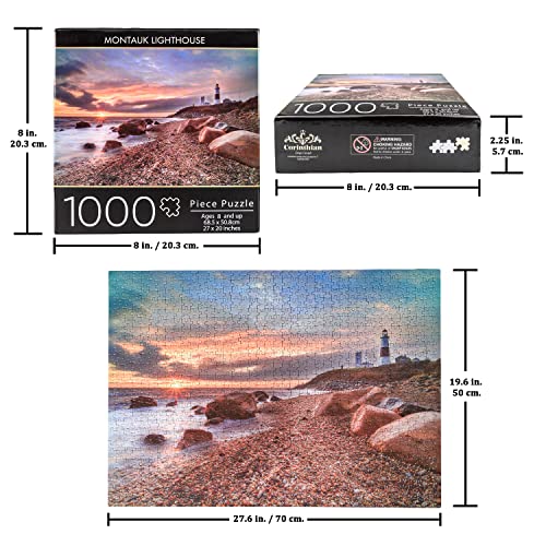 Montauk Lighthouse Puzzle Jigsaw Puzzles 1000 Pieces for Adults Scenic National Parks Ocean Landscape Beach Puzzles an Educational and Fun Game for Elders Children Family and Friends from Corinthian Design & Concepts Inc