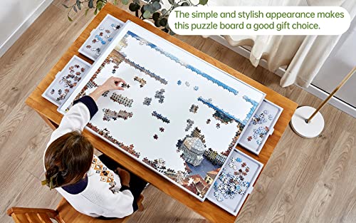 Non-Wood Jigsaw Puzzle Board with Drawers, Portable Puzzle Table for Adults, Puzzle Tray, Large Size: 35Ã26 Inch Work Surface, 4 Drawers, Lightweight Design from IndustryClassics