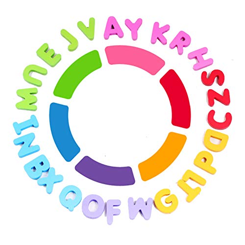 Wooden Alphabet Puzzle Toys, ABC Letter & Number Puzzle for Toddlers 18+ Months Old, Preschool Learning Toys for Kids, Educational Name Puzzle Gift for Boys and Girls (Alphabet Puzzle) by KIDS TOYLAND