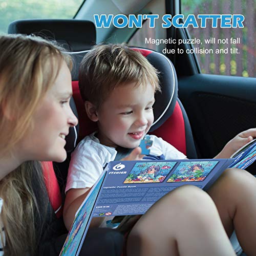 BST SHIER Magnetic Puzzles for Kids Ages 3 4 5 6, TWO-20 Piece Mermaid Wooden Jigsaw Puzzles Book for Toddlers,Travel Games and Travel Toys for 3 4 5 6 Year olds Boys and Girls by BST SHIER