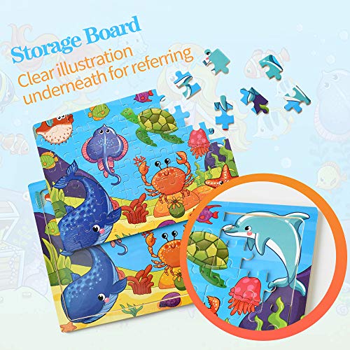 Puzzles for Kids Ages 4-8, Wooden Jigsaw Puzzles 60 Pieces Preschool Toddler Puzzles Set for Boys and Girls(6 Puzzles) by SOYUNG
