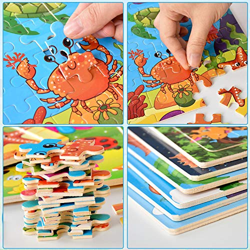 Puzzles for Kids Ages 4-8, Wooden Jigsaw Puzzles 60 Pieces Preschool Toddler Puzzles Set for Boys and Girls(6 Puzzles) by SOYUNG