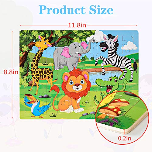 Puzzles for Kids Ages 4-8, Wooden Jigsaw Puzzles 60 Pieces Preschool Toddler Puzzles Set for Boys and Girls(6 Puzzles) by SOYUNG