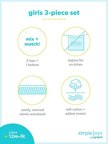 Simple Joys by Carter's Toddler Girls' 3-Piece Playwear Set, Navy, Cherry, 3T from Carter's Simple Joys - Private Label