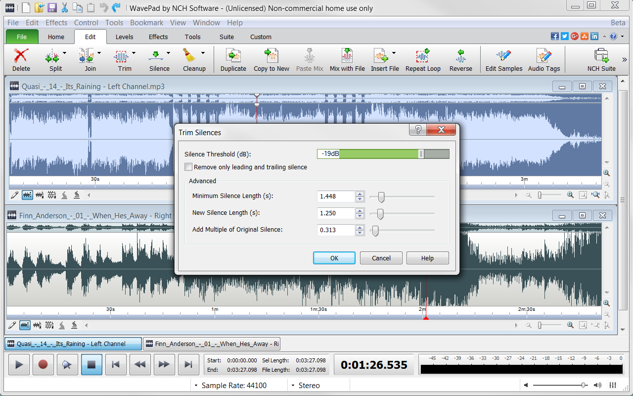 WavePad Free Audio Editor â Create Music and Sound Tracks with Audio Editing Tools and Effects [Download] from NCH Software