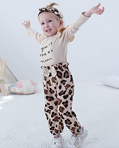 OLLUISNEO Baby Clothes Girl Newborn Baby Girl Clothing Long Sleeve Apricot Romper Pant Set Oufits Fall Baby Girl Outfits 3-6 Months from 
