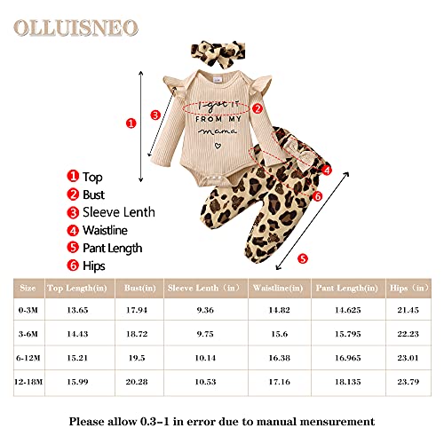 OLLUISNEO Baby Clothes Girl Newborn Baby Girl Clothing Long Sleeve Apricot Romper Pant Set Oufits Fall Baby Girl Outfits 3-6 Months from 