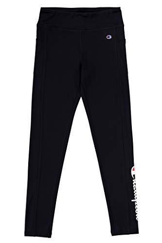 Champion Girls Heritage Stretch Active Leggings with Media Pocket (Medium, Black) from 