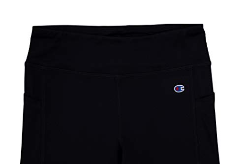 Champion Girls Heritage Stretch Active Leggings with Media Pocket (Medium, Black) from 