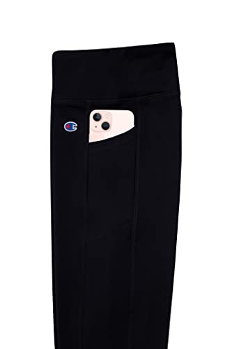Champion Girls Heritage Stretch Active Leggings with Media Pocket (Medium, Black) from 
